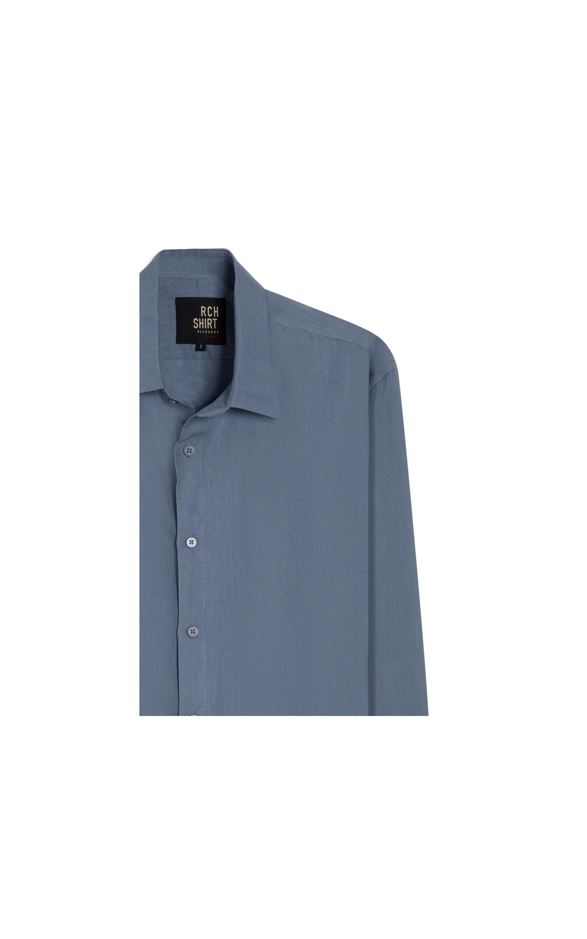 Camisa Puro Linho  Uni Ml Blue Vintage