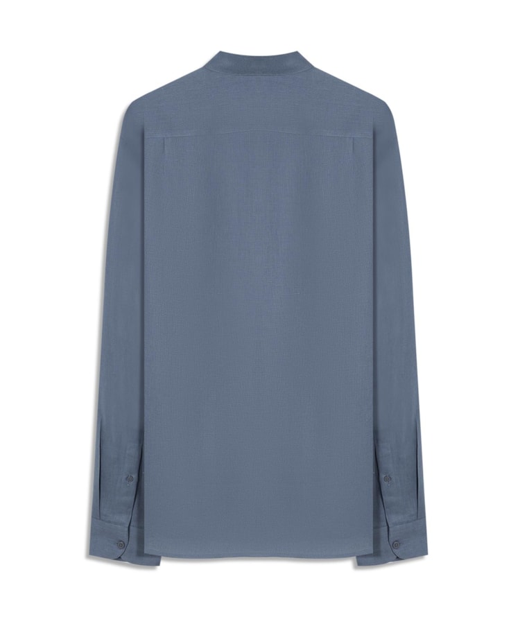 Camisa  Puro Linho  Uni Ml Blue Vintage