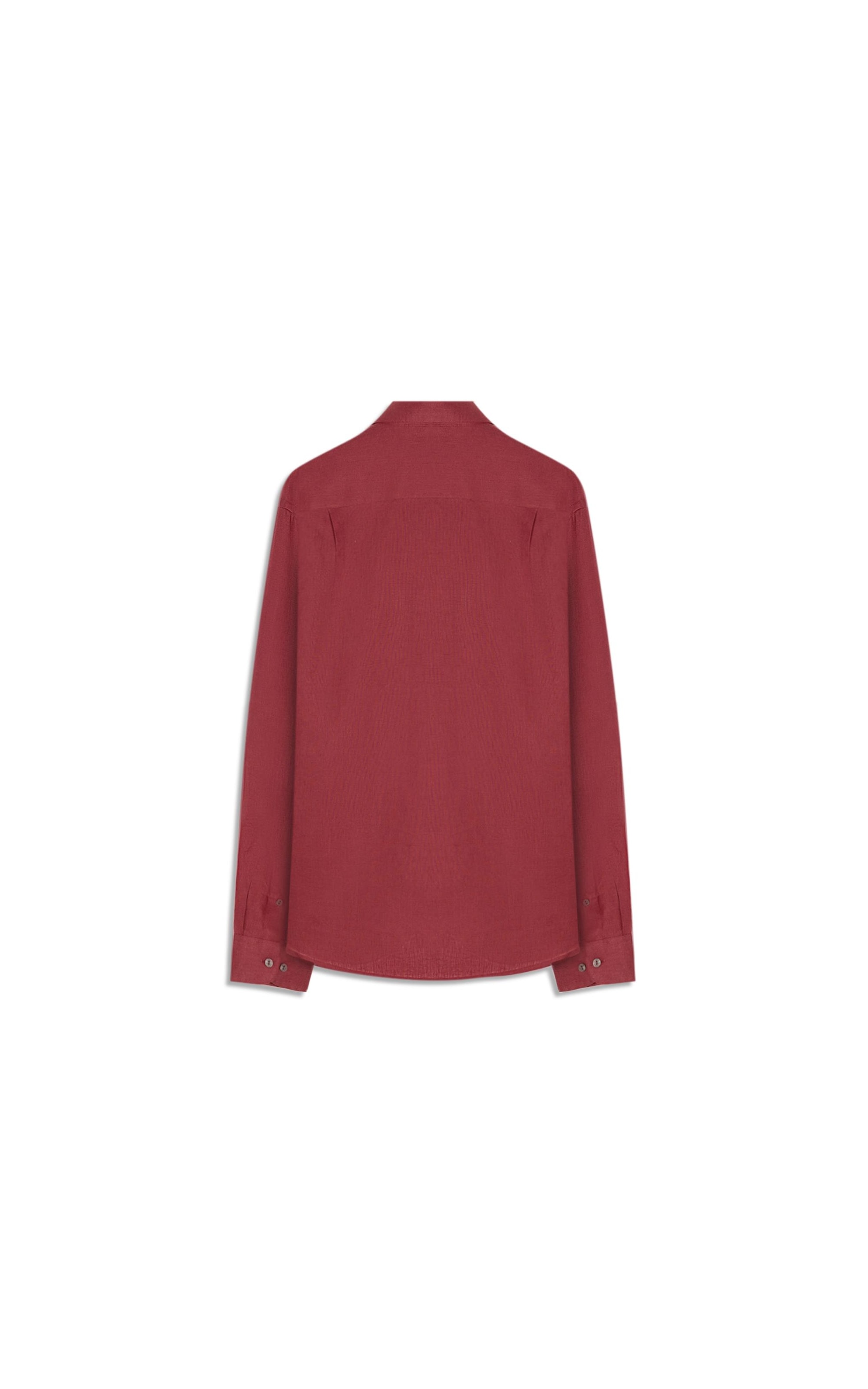 Camisa Puro Linho Uni Ml Bordeaux