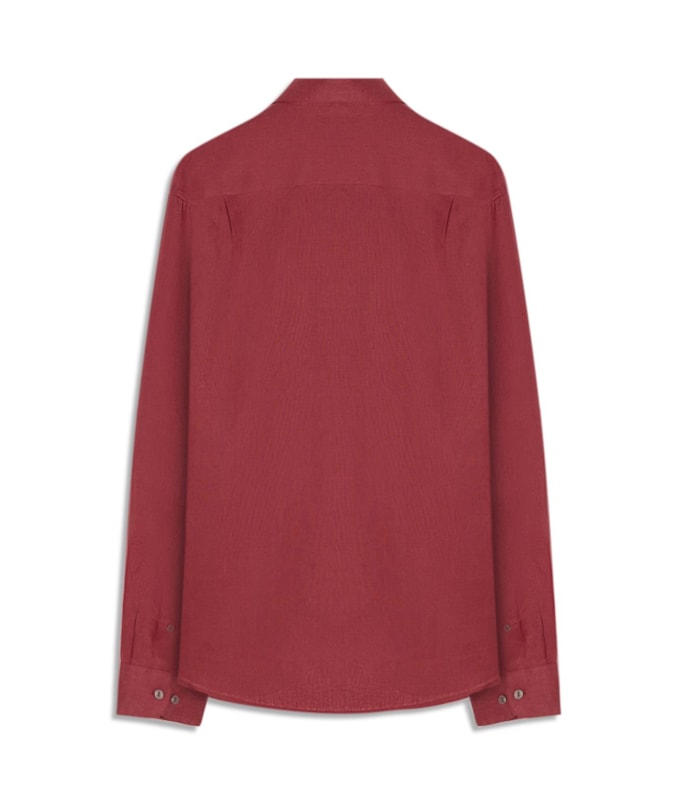 Camisa Puro Linho Uni Ml Bordeaux