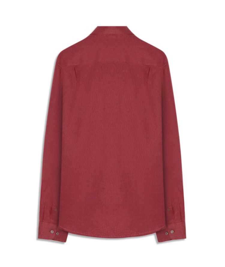 Camisa Puro Linho Uni Ml Bordeaux
