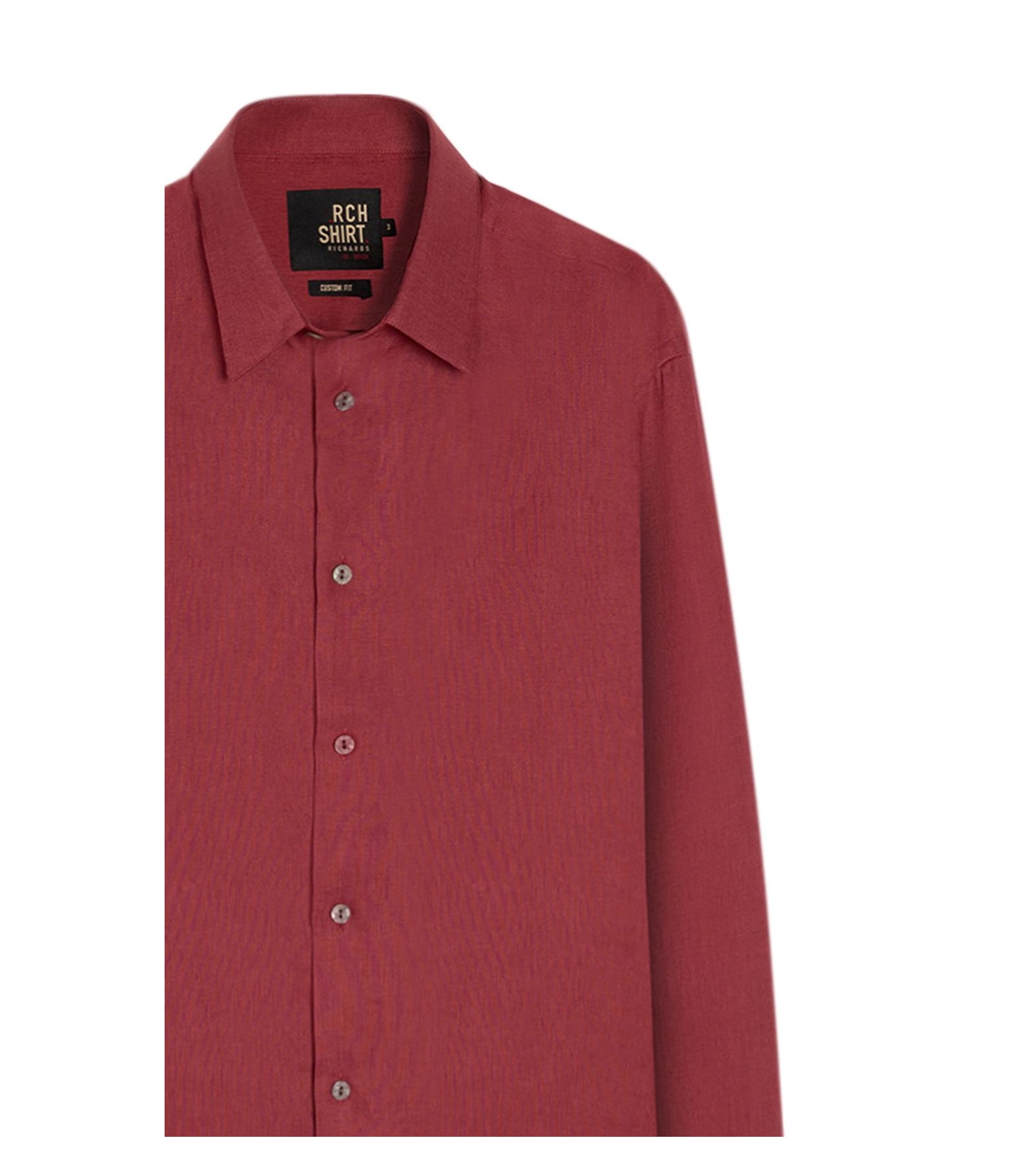 Camisa Puro Linho Uni Ml Bordeaux