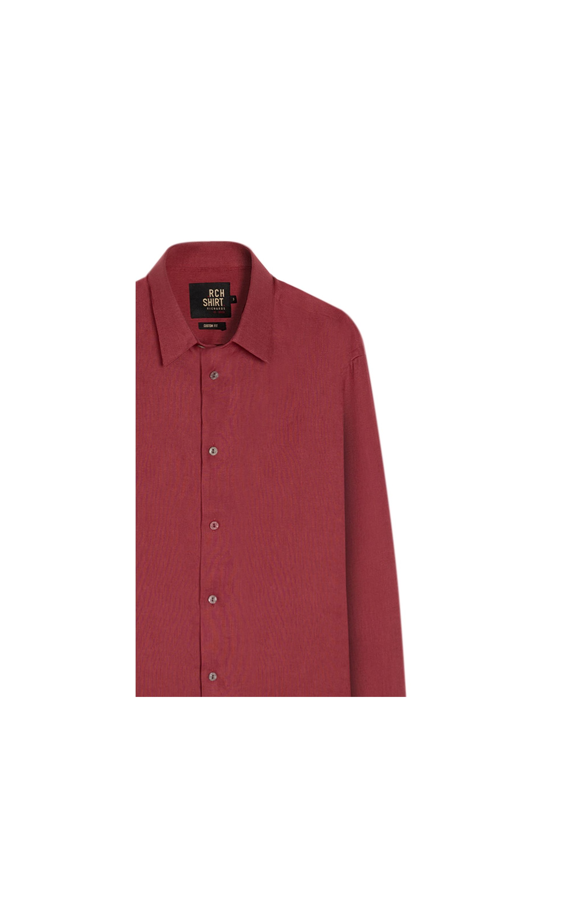 Camisa Puro Linho Uni Ml Bordeaux