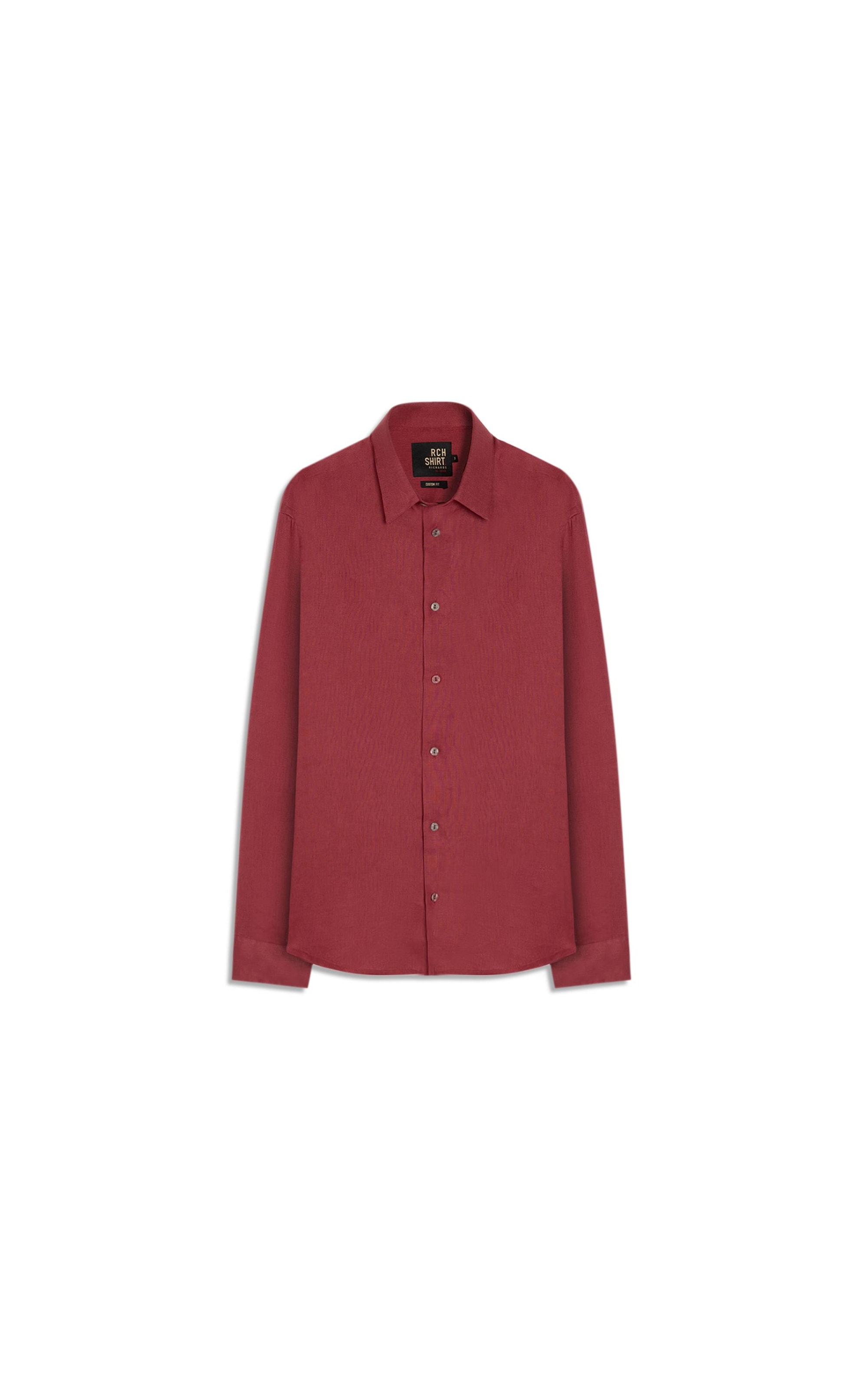 Camisa Puro Linho Uni Ml Bordeaux