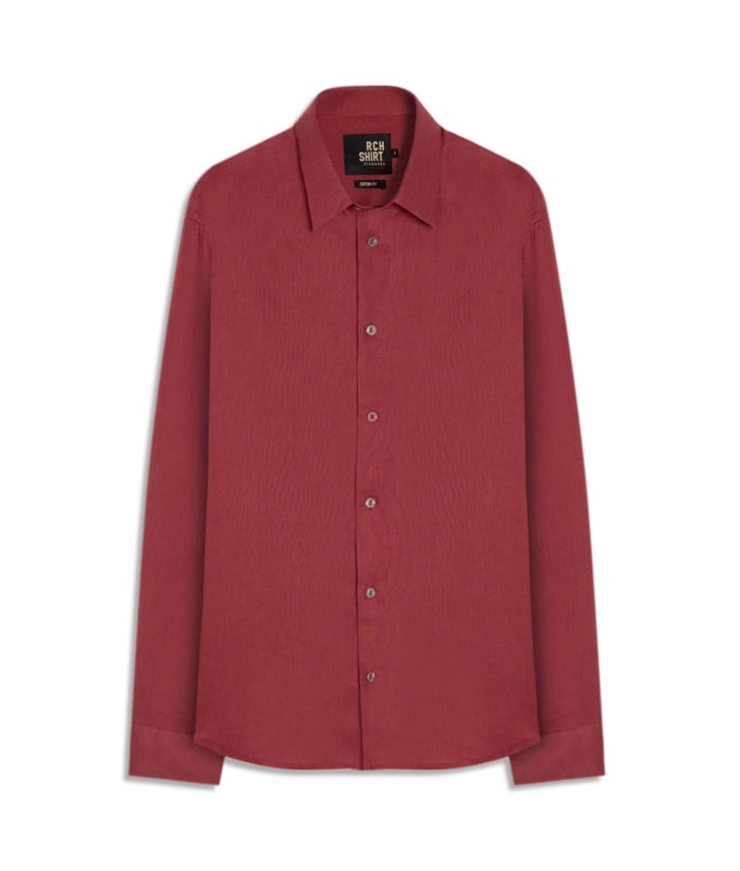 Camisa Puro Linho Uni Ml Bordeaux