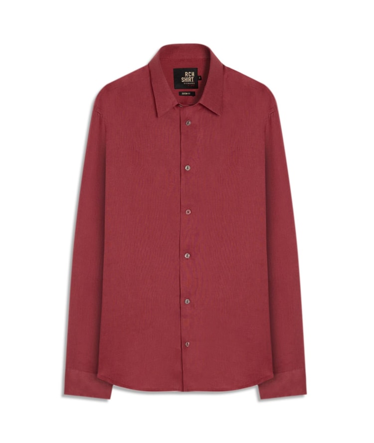 Camisa Puro Linho Uni Ml Bordeaux