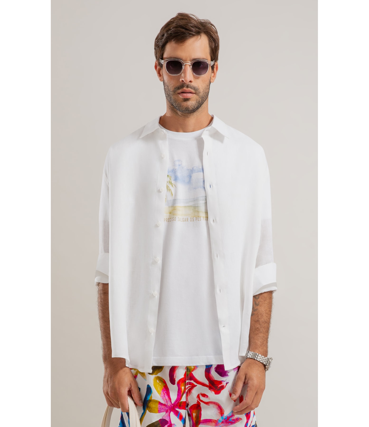 Camisa  Puro Linho  Uni Ml Branco Ii