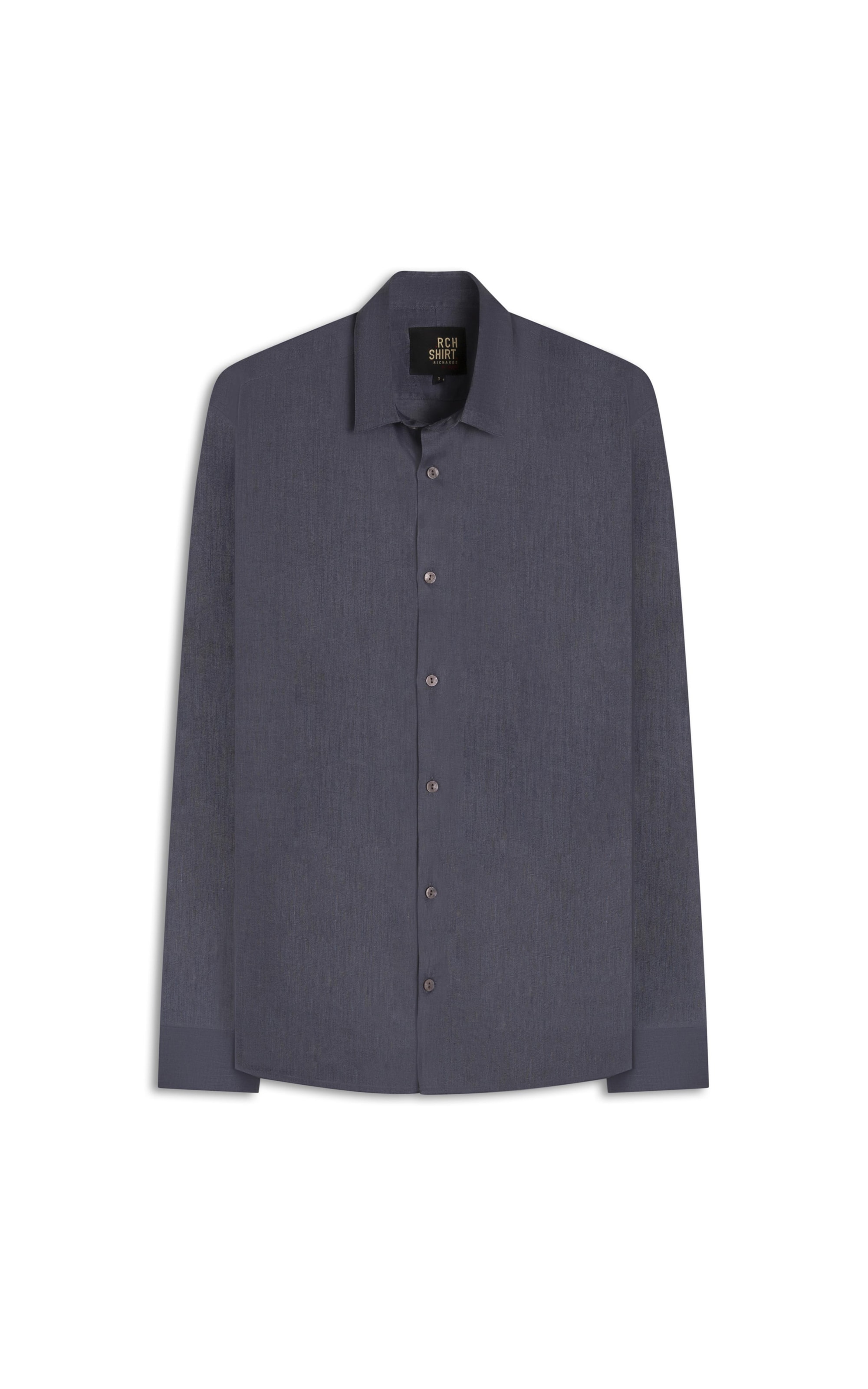 Camisa  Puro Linho  Uni Ml Cinza Azulado