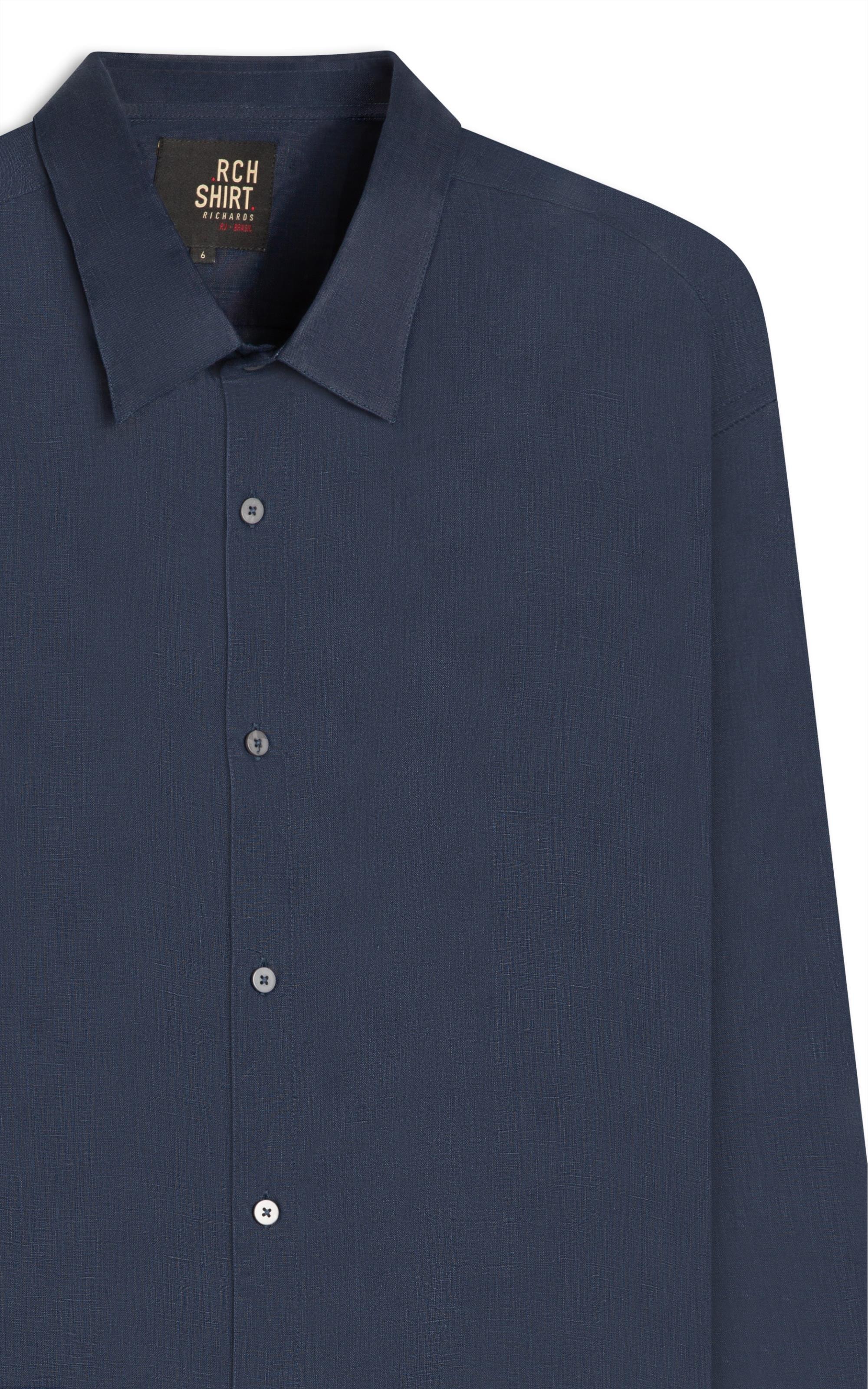 Camisa Puro Linho  Uni Ml  Dark Navy
