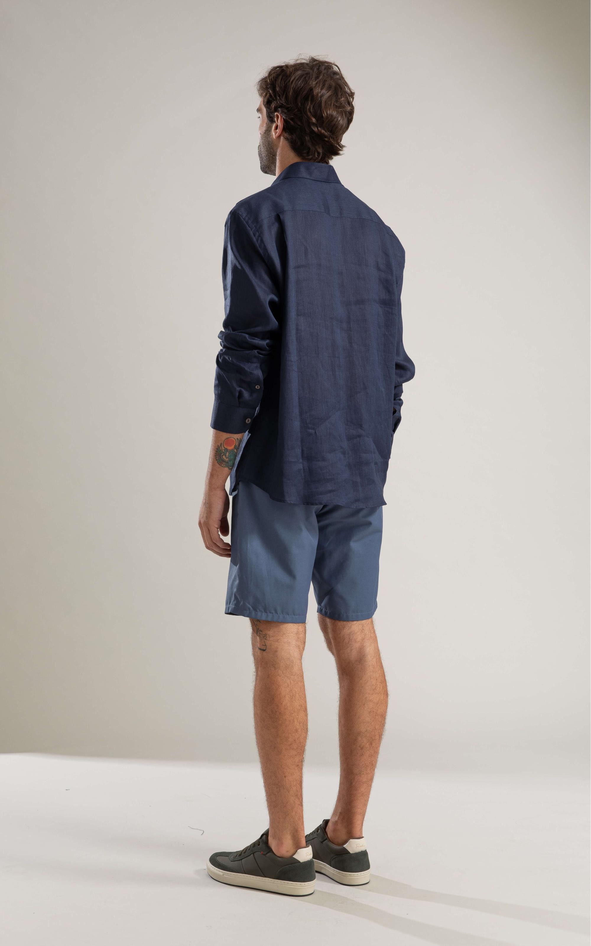 Camisa Puro Linho  Uni Ml  Dark Navy