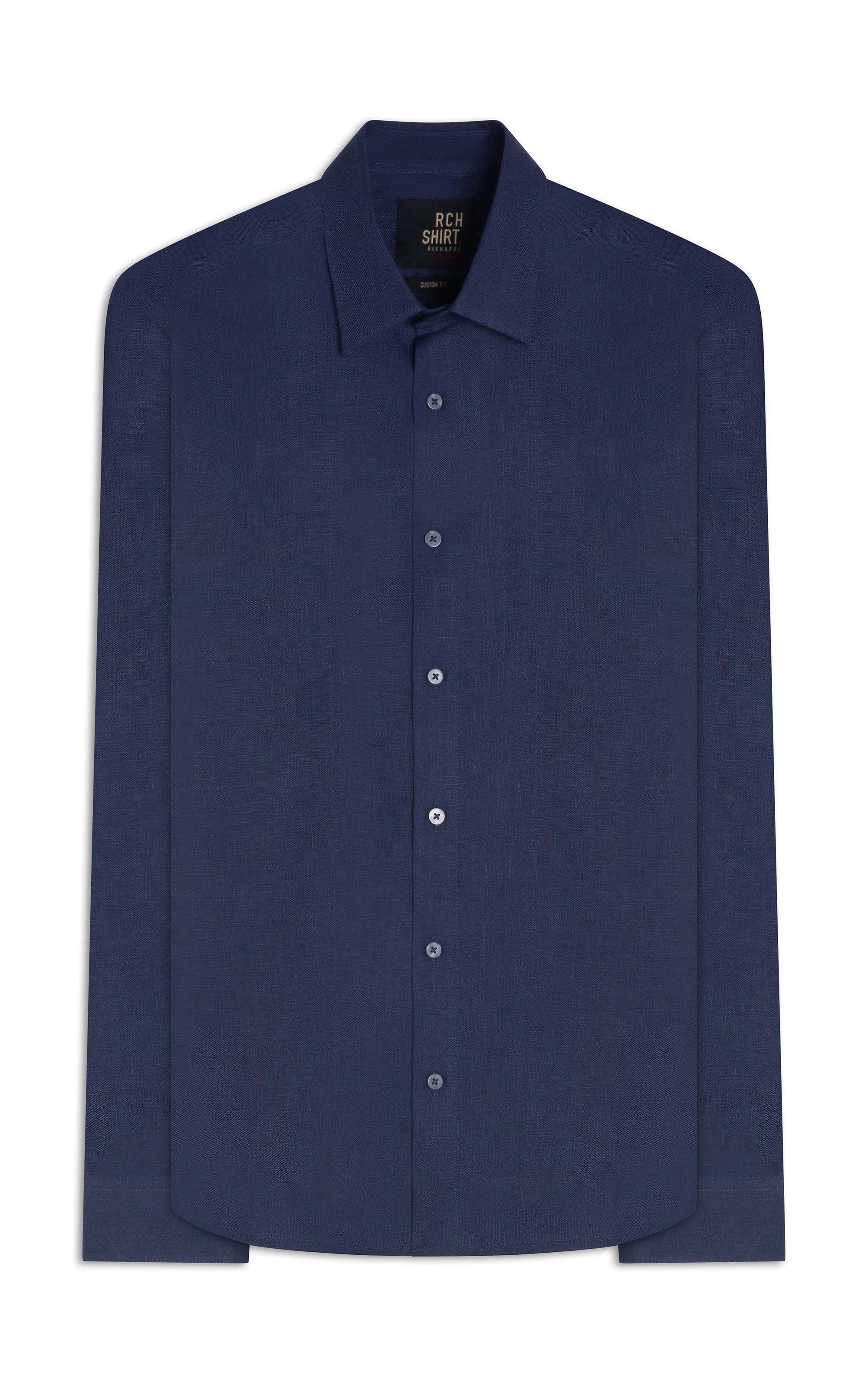Camisa Puro Linho Uni Ml Dark Navy