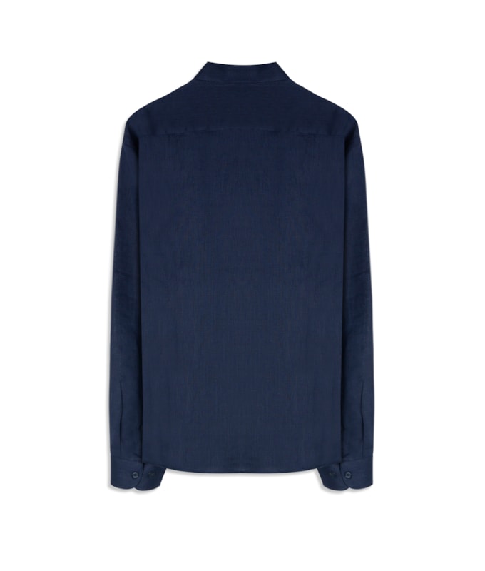 Camisa  Puro Linho  Uni Ml Dark Navy
