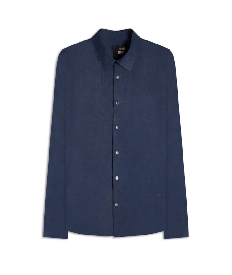 Camisa  Puro Linho  Uni Ml Dark Navy Ii