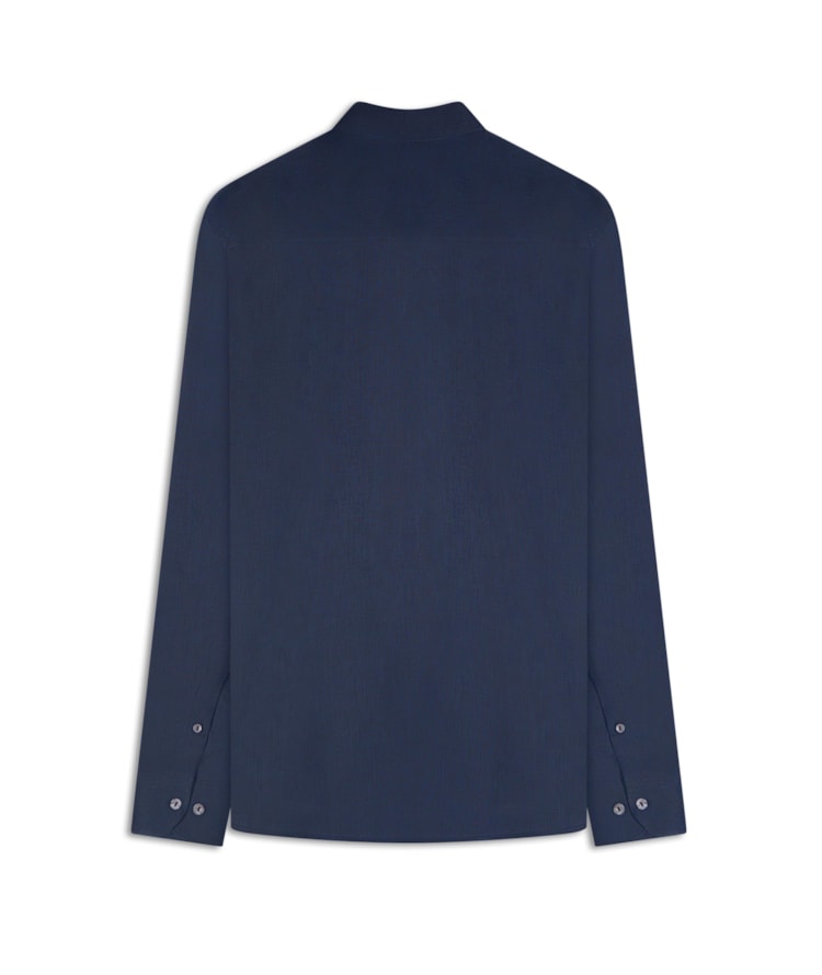 Camisa  Puro Linho  Uni Ml Dark Navy Ii