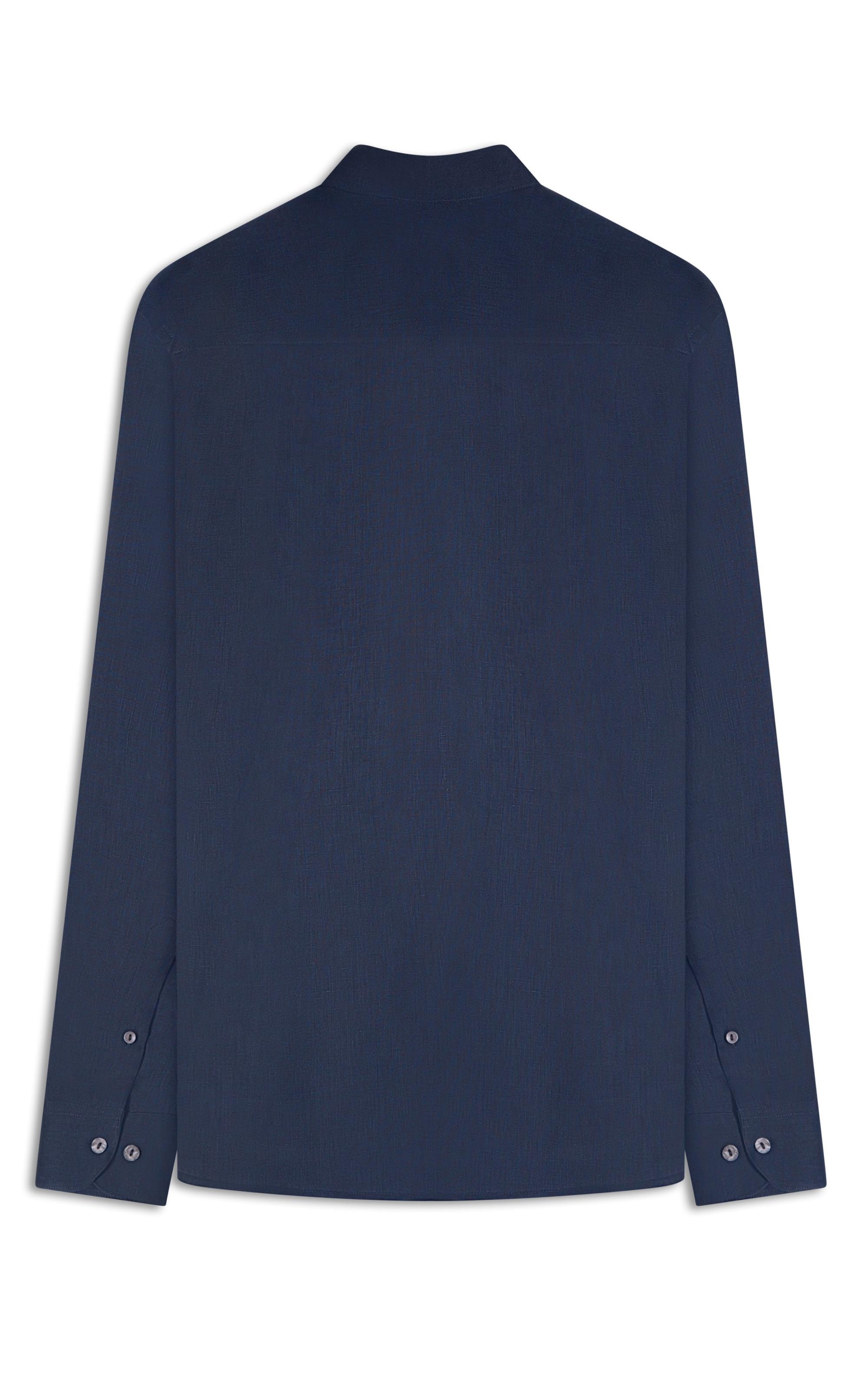 Camisa  Puro Linho  Uni Ml Dark Navy Ii