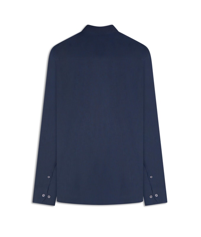 Camisa  Puro Linho  Uni Ml Dark Navy Ii