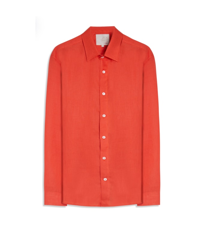 Camisa  Puro Linho  Uni Ml Laranja