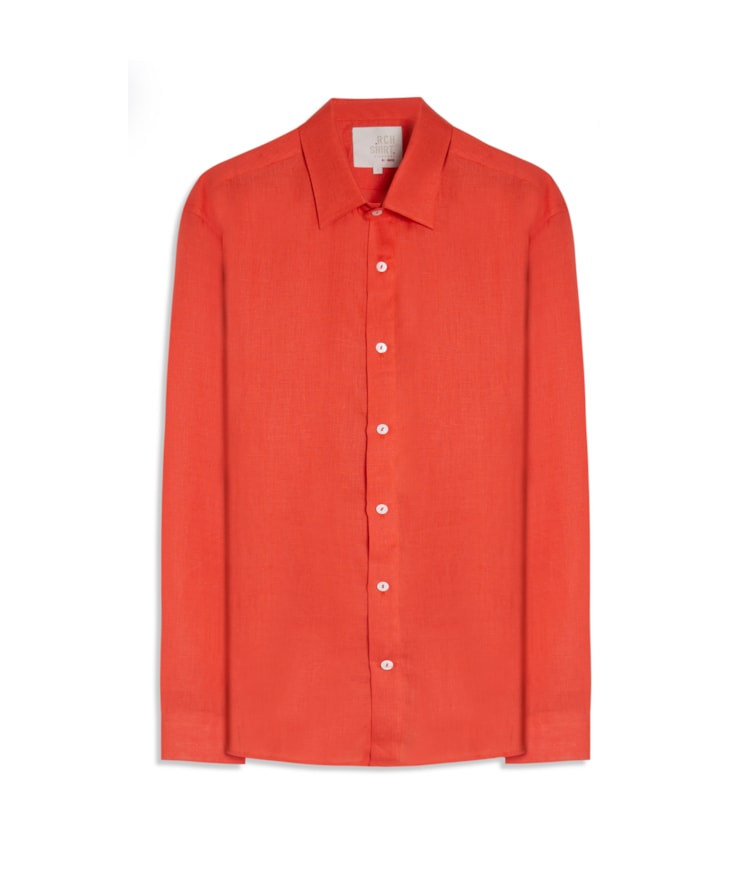Camisa  Puro Linho  Uni Ml Laranja