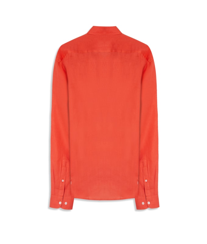 Camisa  Puro Linho  Uni Ml Laranja