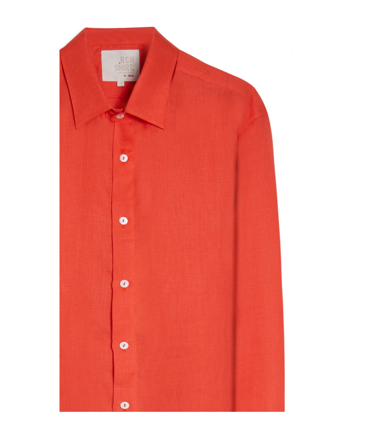 Camisa  Puro Linho  Uni Ml Laranja