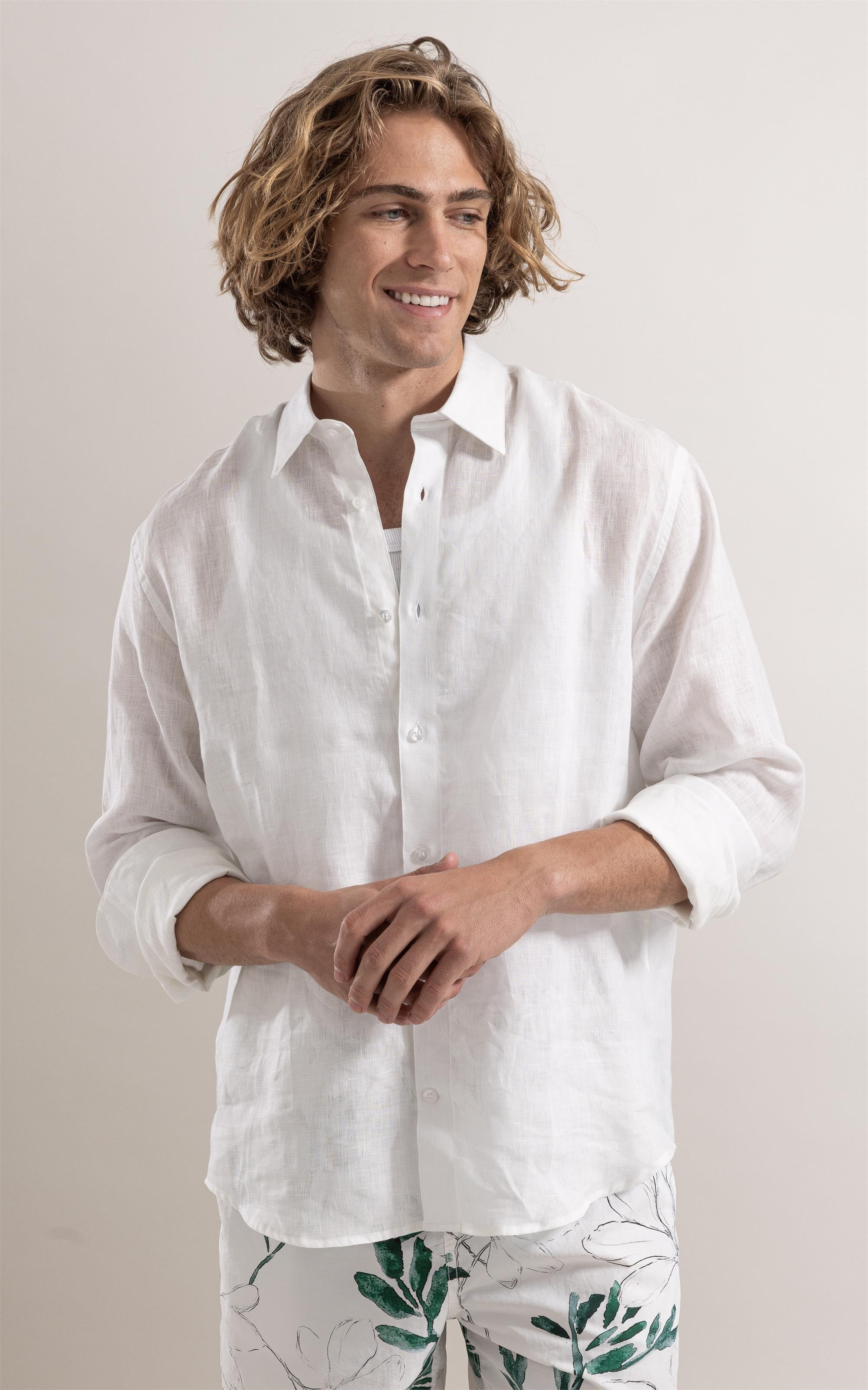 Camisa  Puro Linho  Uni Ml Off White