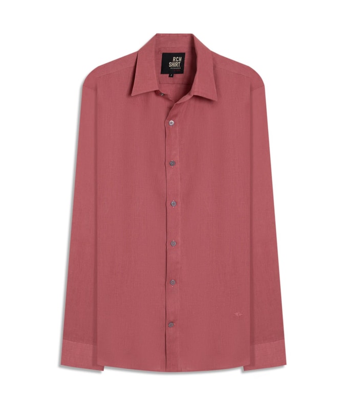 Camisa  Puro Linho  Uni Ml Rosa Velho