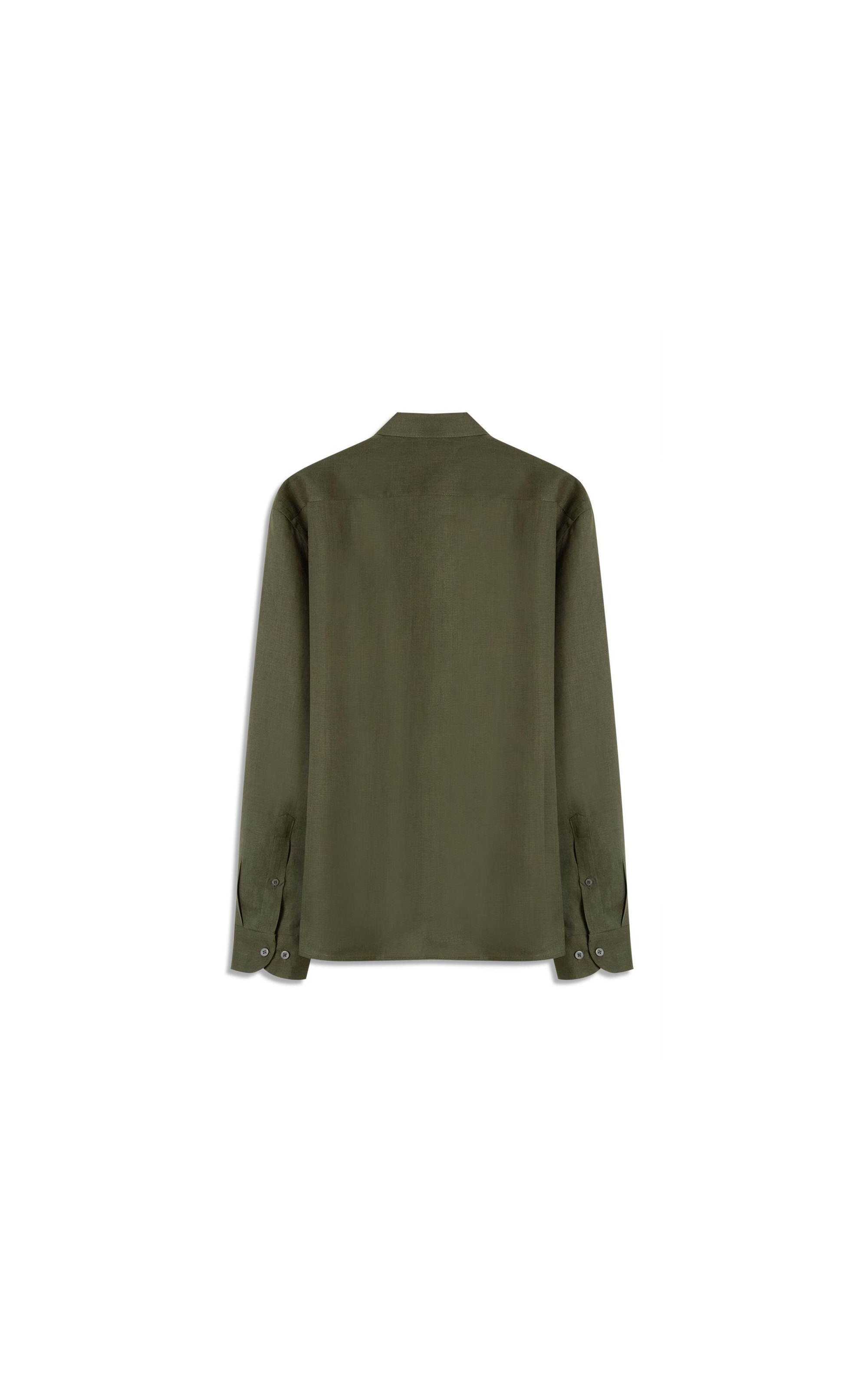 Camisa  Puro Linho  Uni Ml Verde Army
