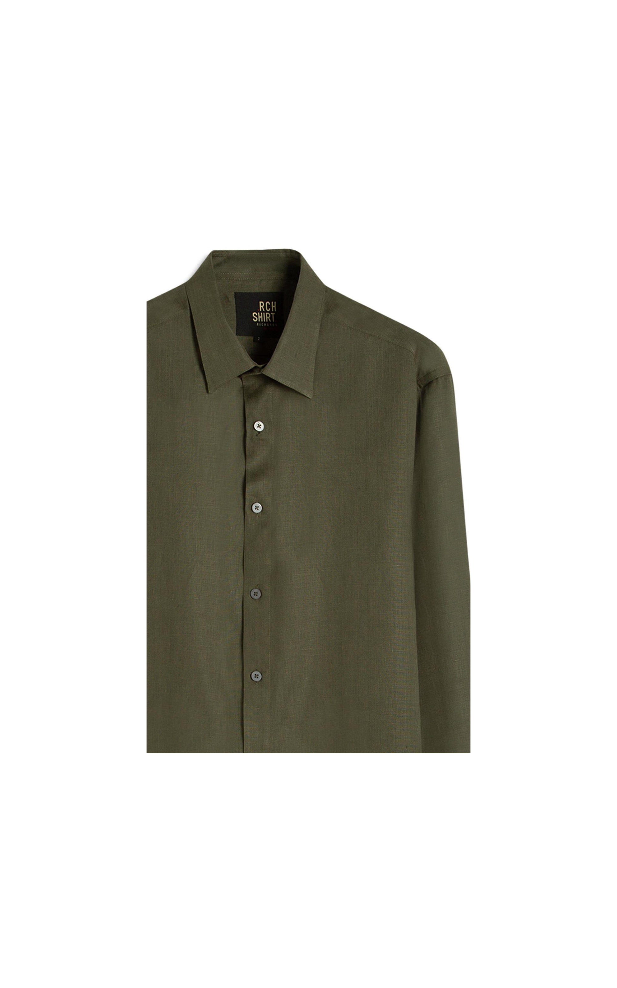 Camisa  Puro Linho  Uni Ml Verde Army