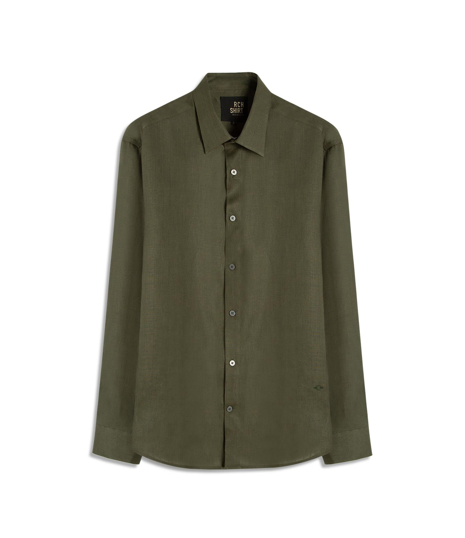 Camisa  Puro Linho  Uni Ml Verde Army