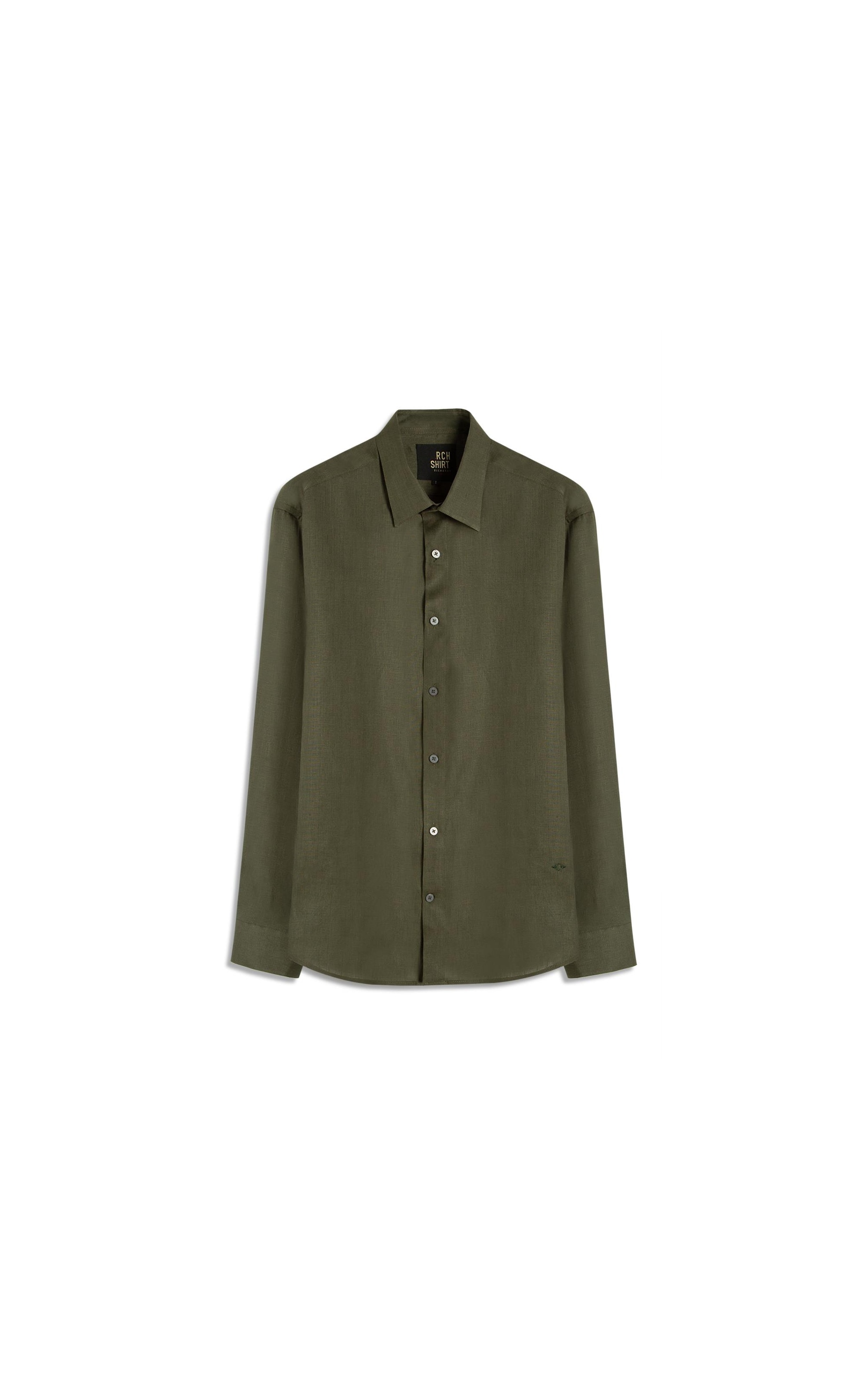 Camisa  Puro Linho  Uni Ml Verde Army
