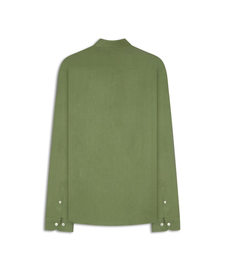 Camisa  Puro Linho  Uni Ml Verde Army Ii