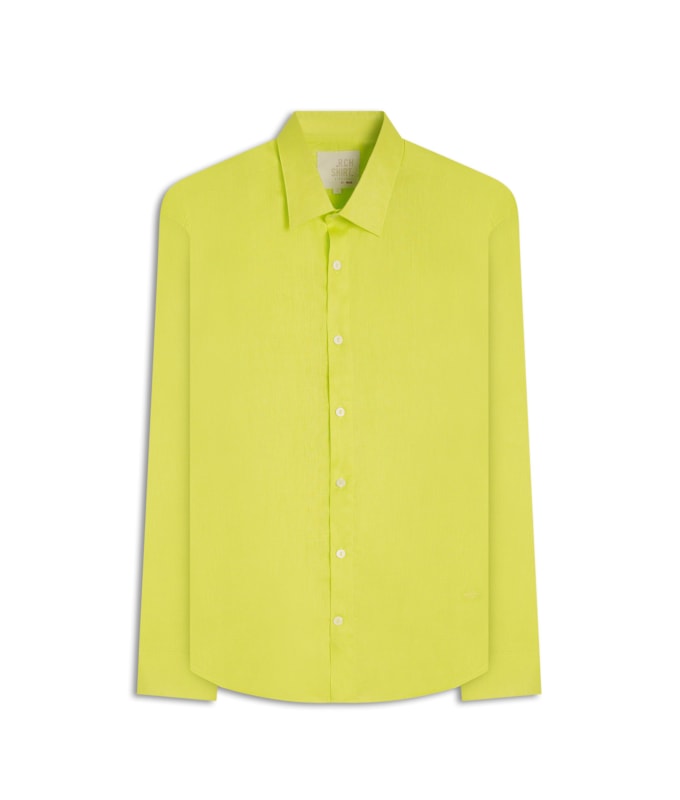 Camisa  Puro Linho  Uni Ml Verde Claro