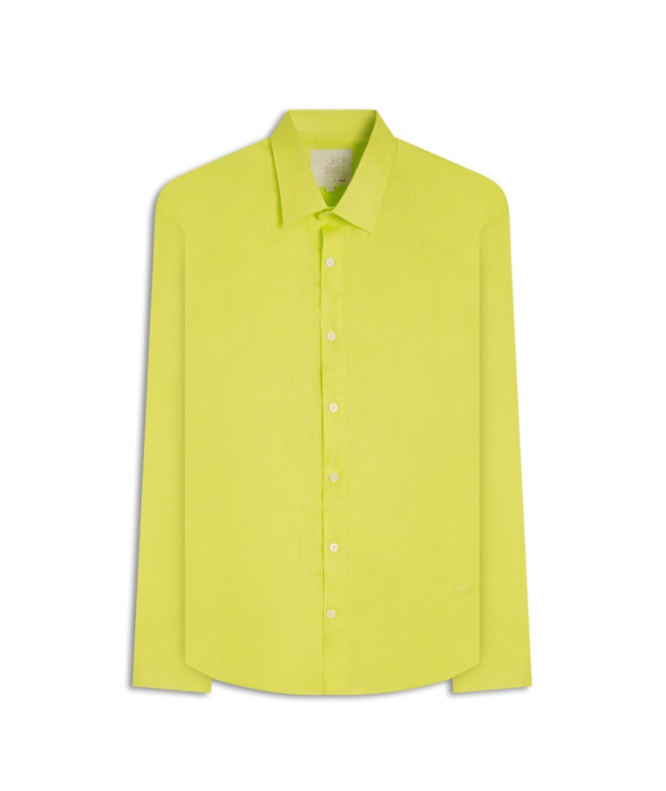 Camisa  Puro Linho  Uni Ml Verde Claro