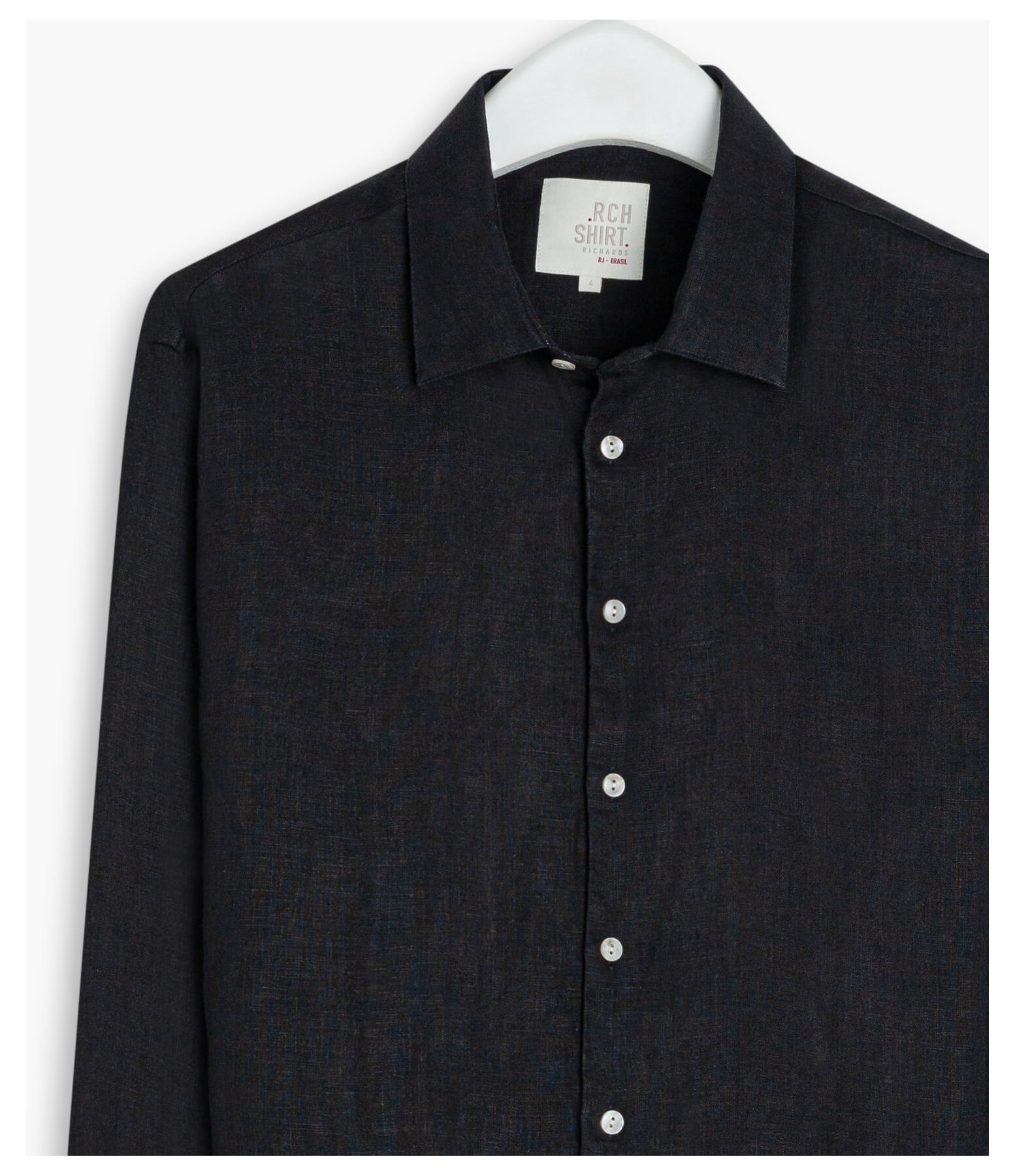 Camisa  Puro Linho  Uni. Preto