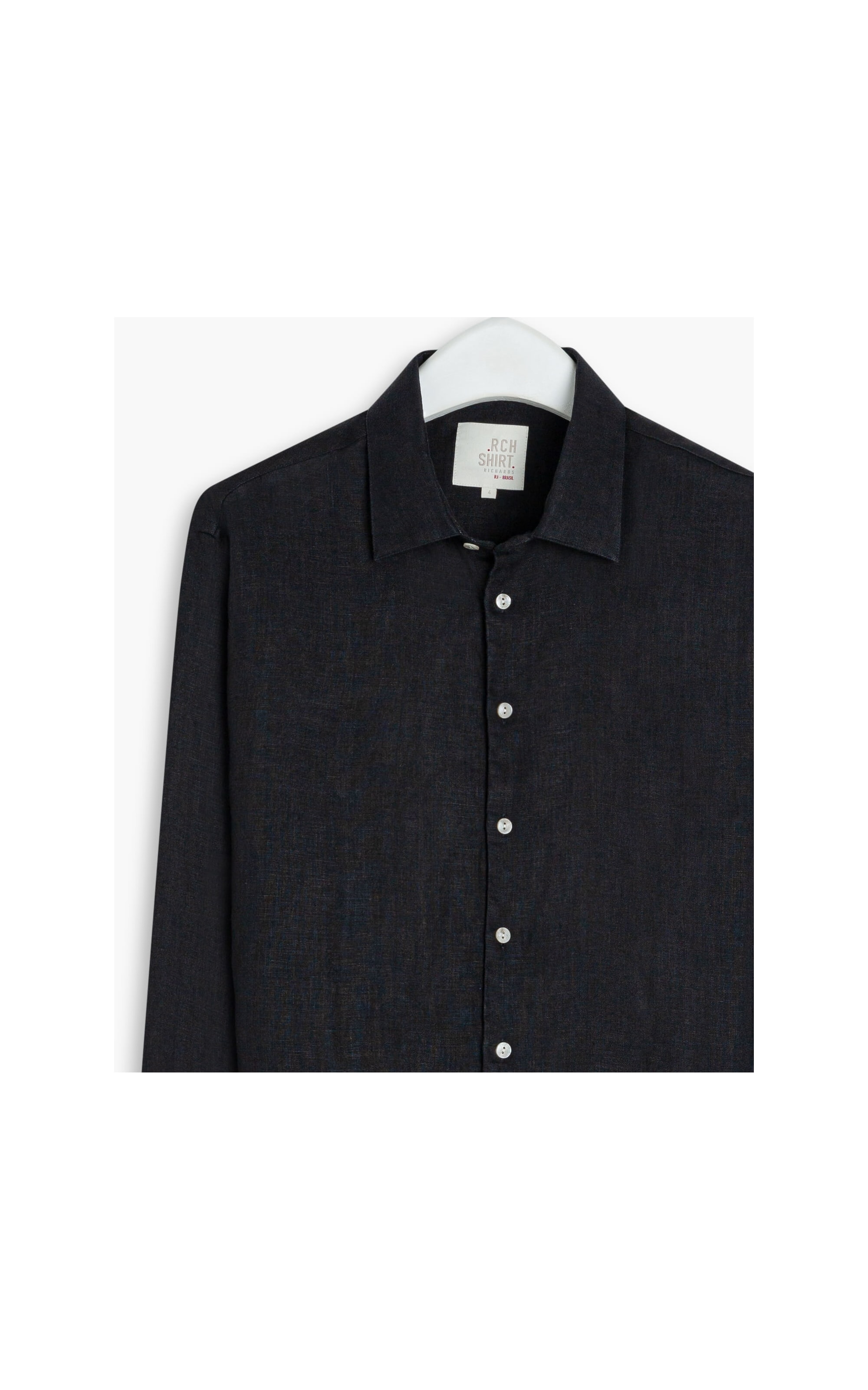Camisa  Puro Linho  Uni. Preto