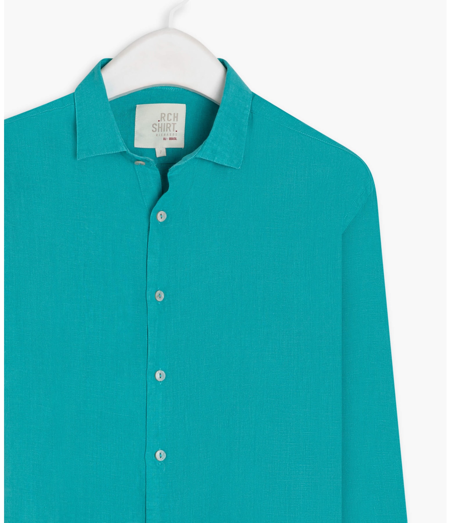 Camisa  Puro Linho  Uni. Turquesa