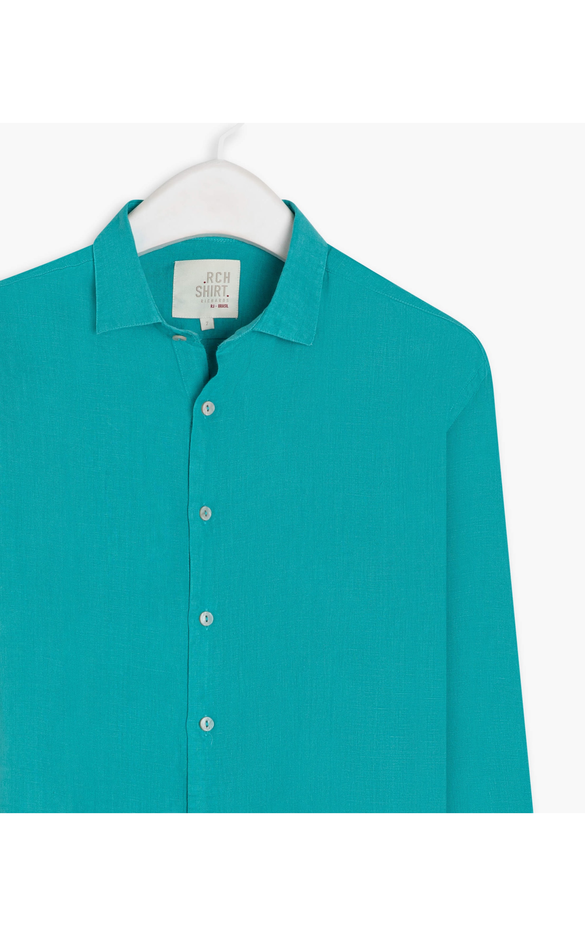 Camisa  Puro Linho  Uni. Turquesa