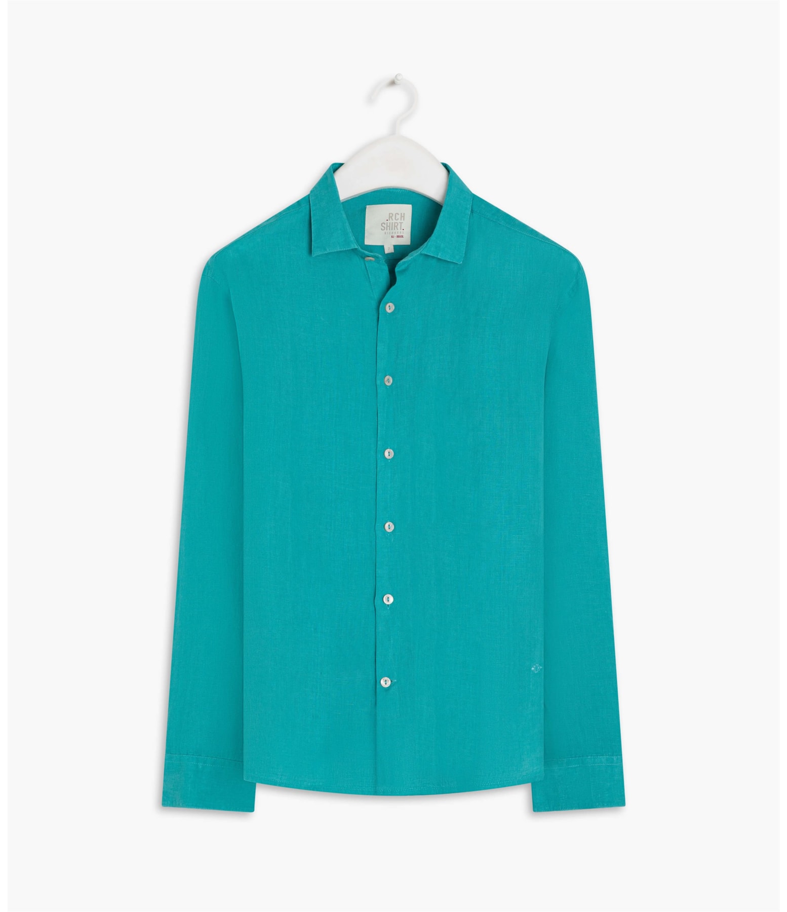 Camisa  Puro Linho  Uni. Turquesa