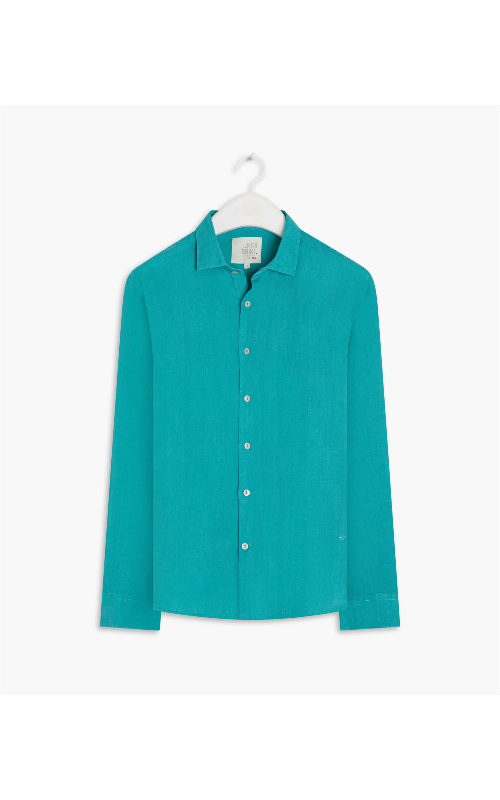 Camisa  Puro Linho  Uni. Turquesa