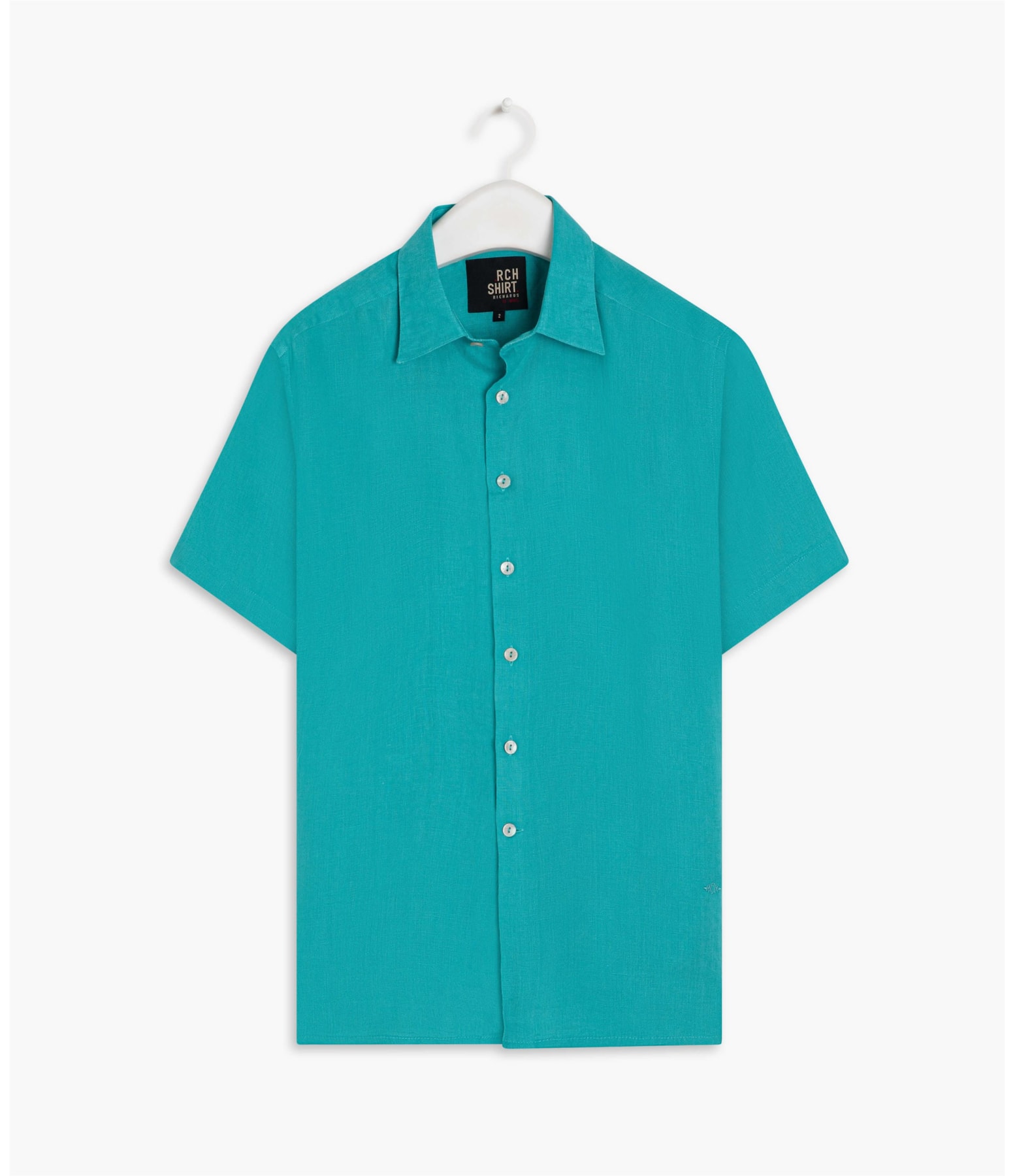 Camisa  Puro Linho  Uni Turquesa