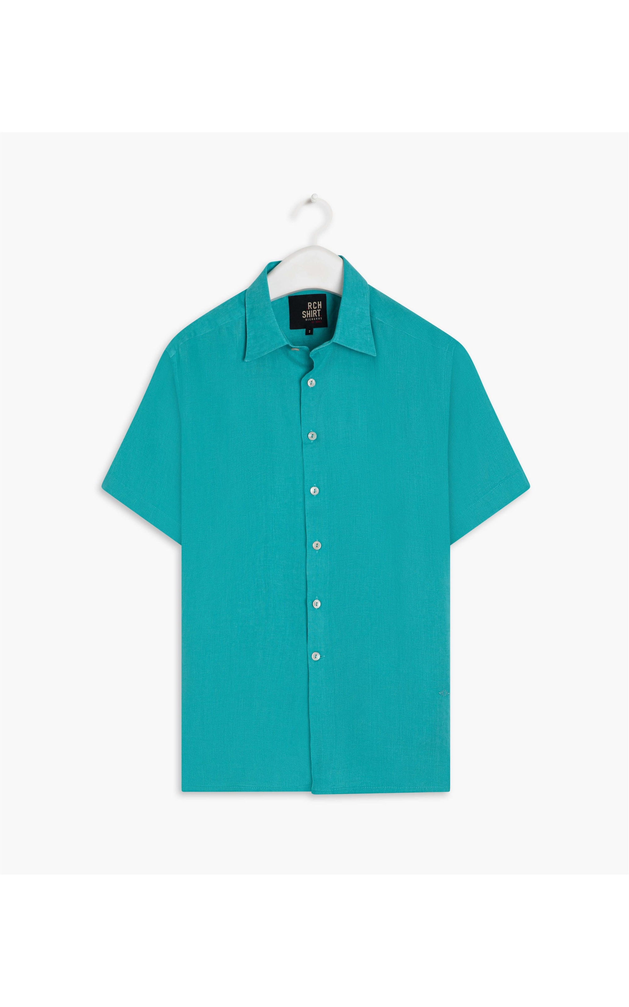 Camisa  Puro Linho  Uni Turquesa