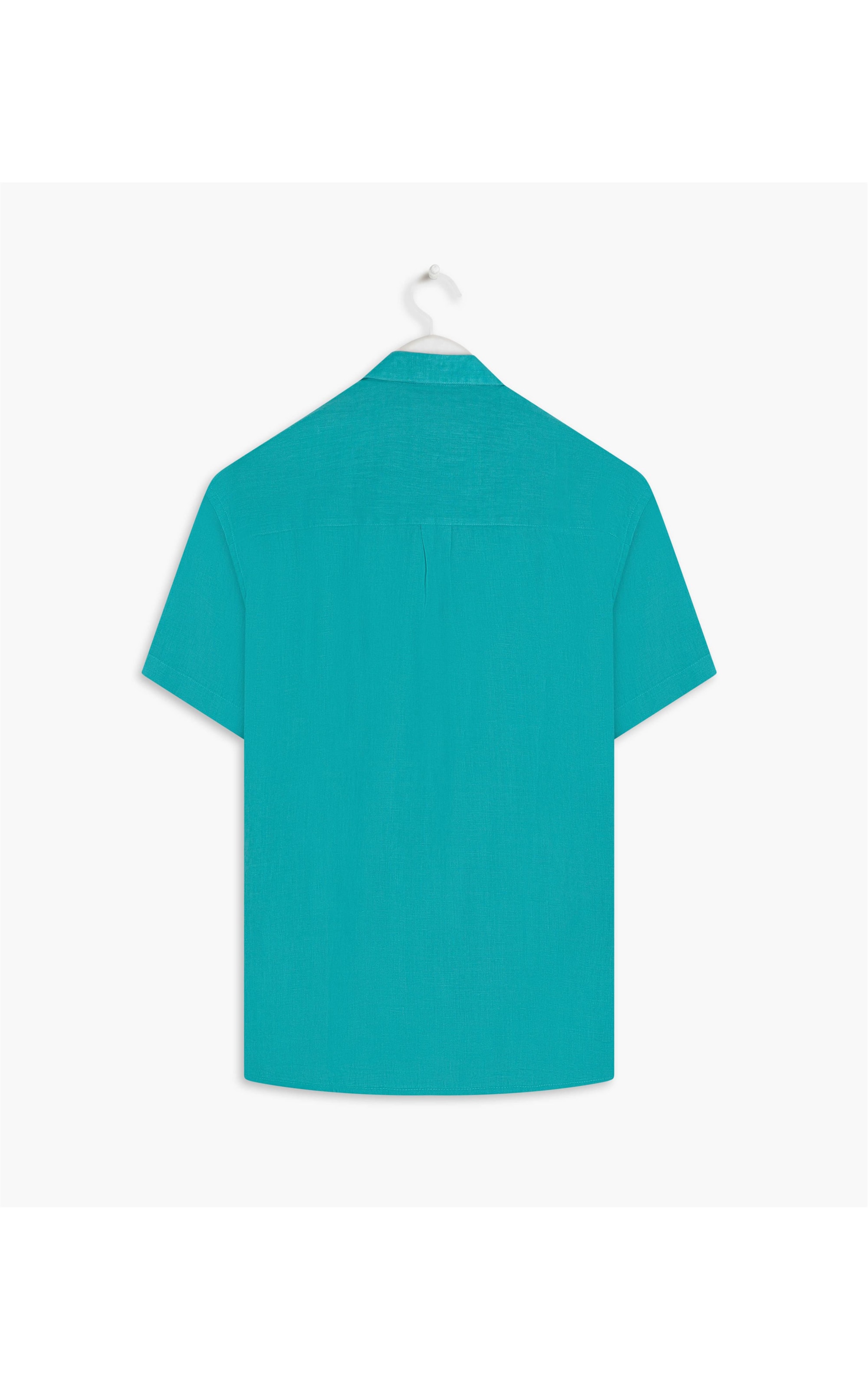 Camisa  Puro Linho  Uni Turquesa