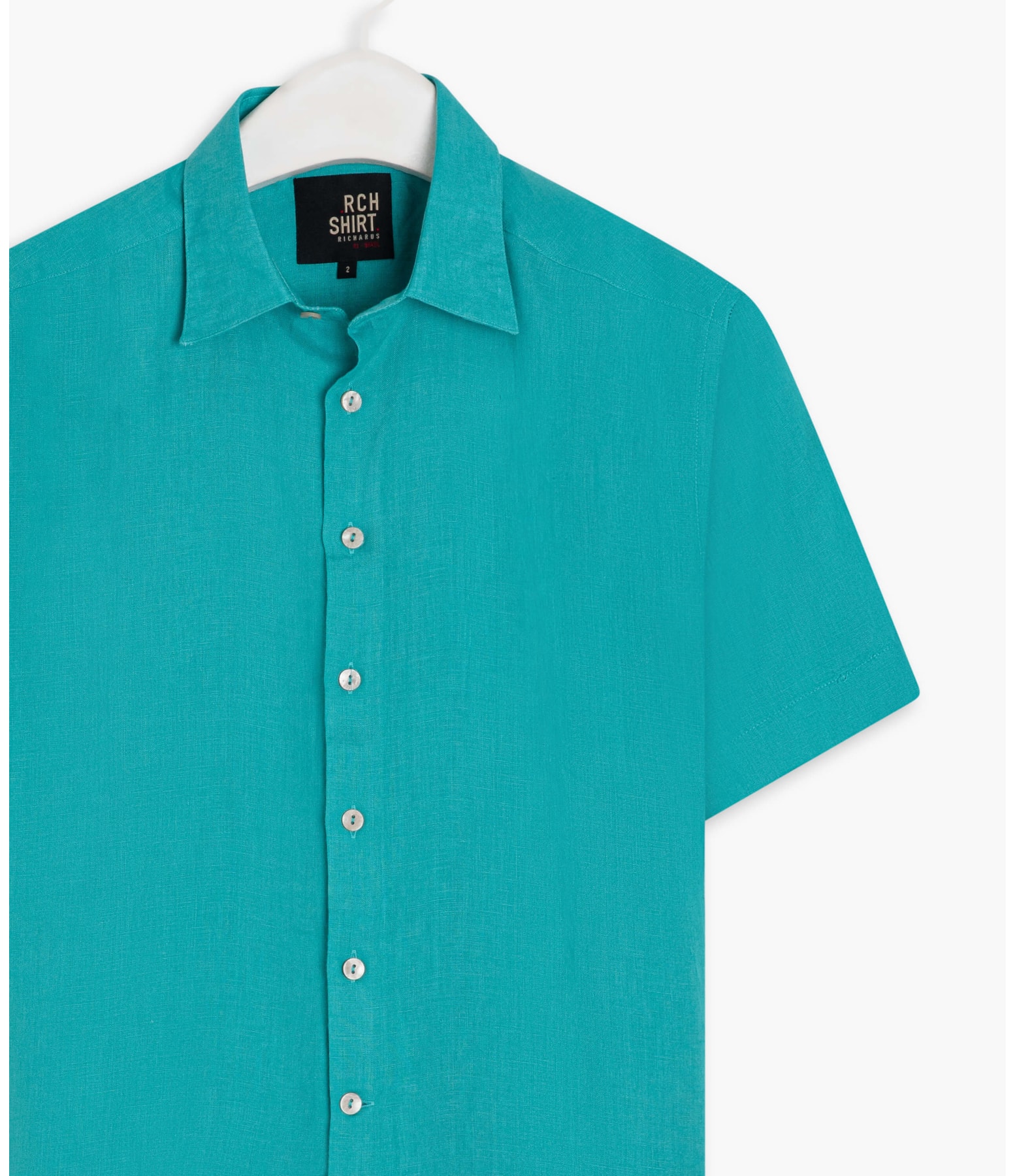 Camisa  Puro Linho  Uni Turquesa