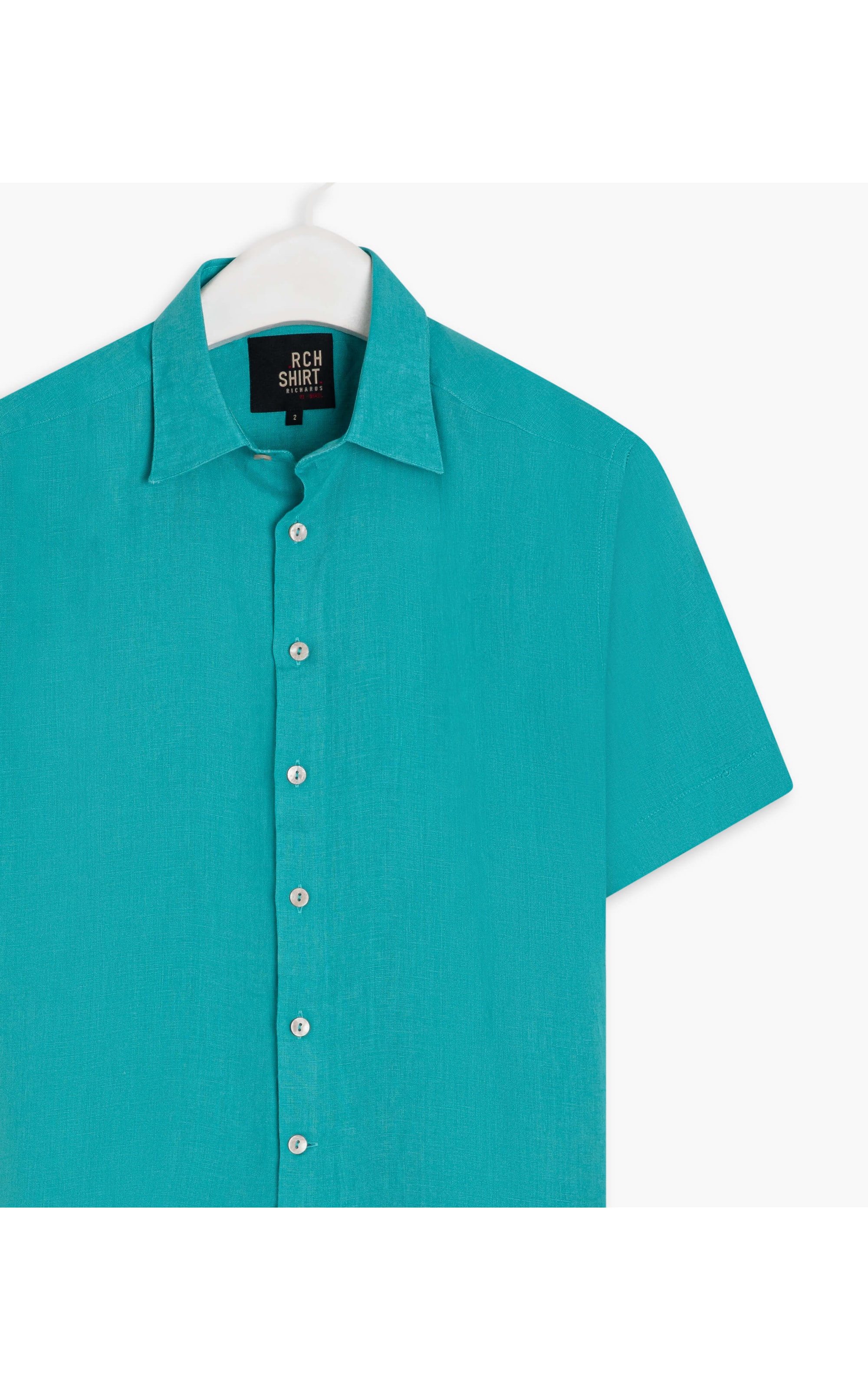 Camisa  Puro Linho  Uni Turquesa