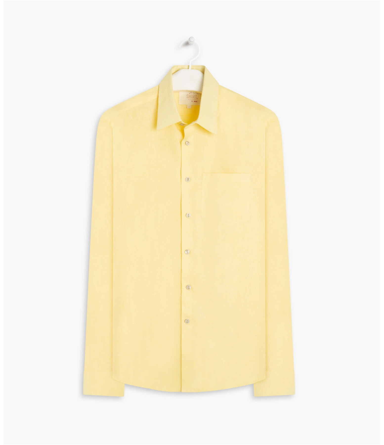 Camisa  Puro Linho  Unicolor Amarelo