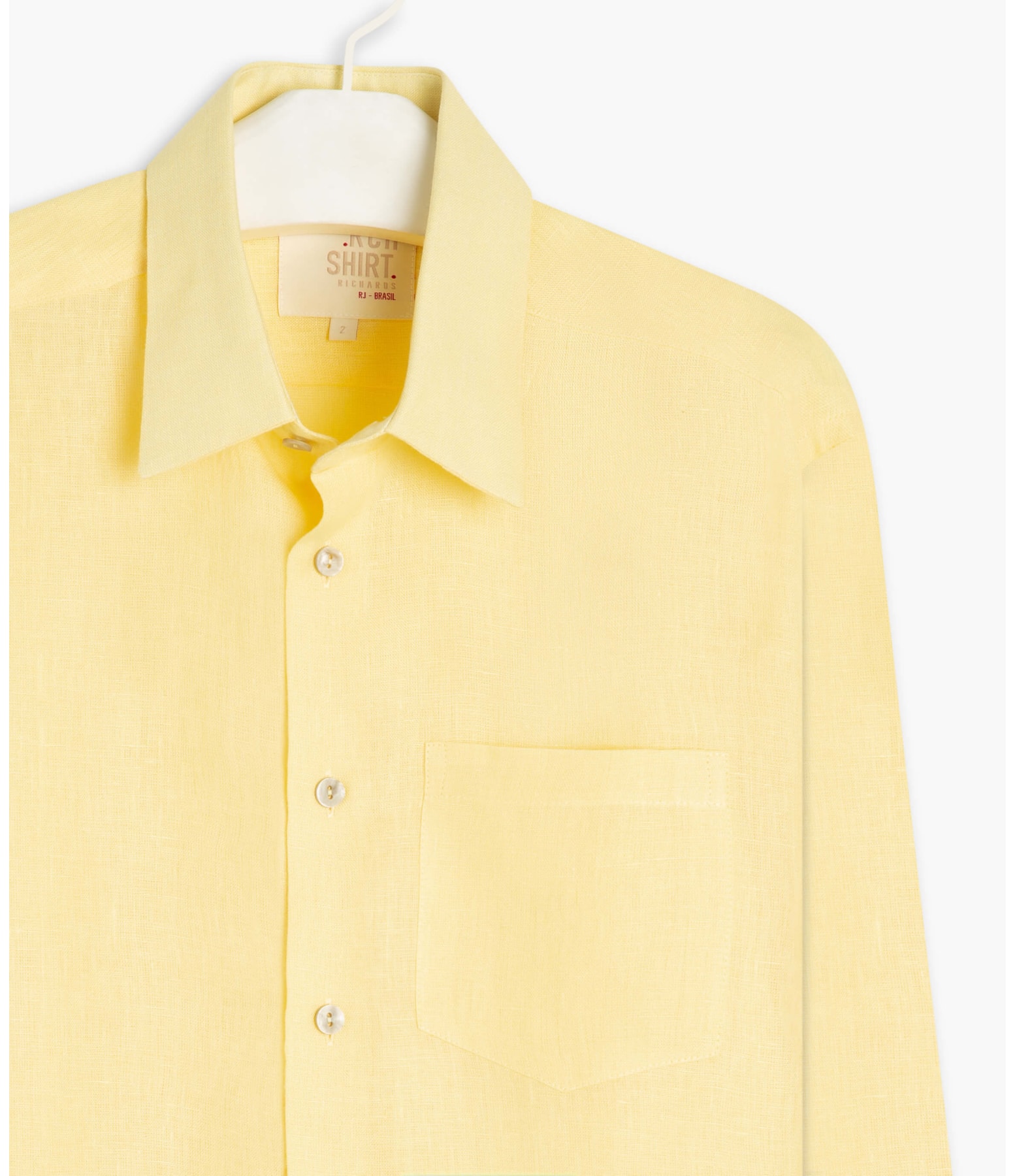 Camisa  Puro Linho  Unicolor Amarelo