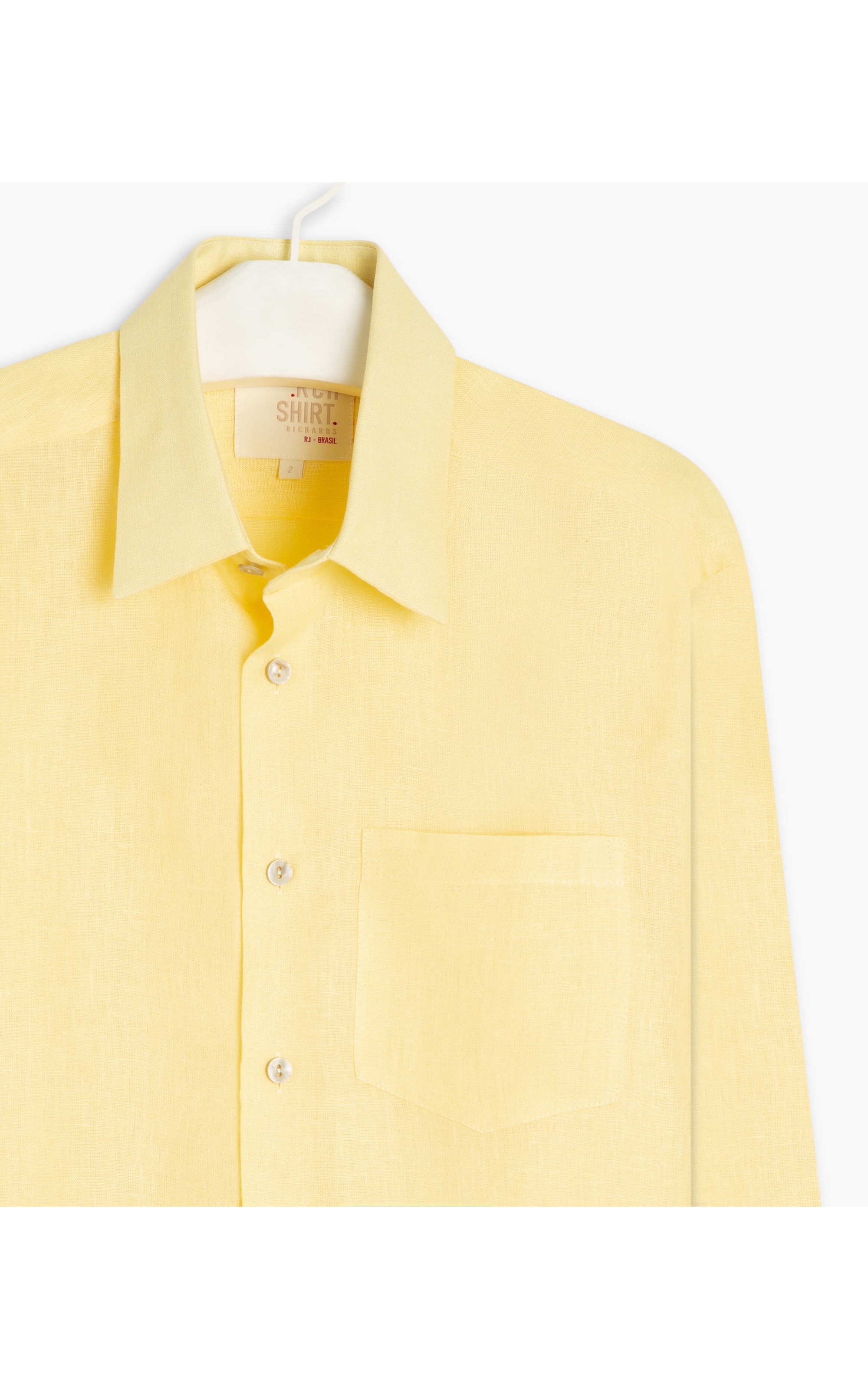 Camisa  Puro Linho  Unicolor Amarelo