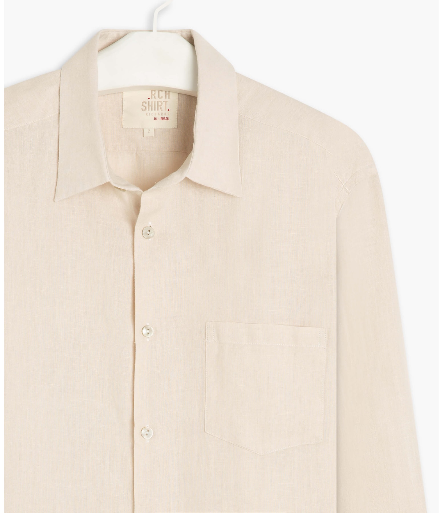 Camisa  Puro Linho  Unicolor Areia
