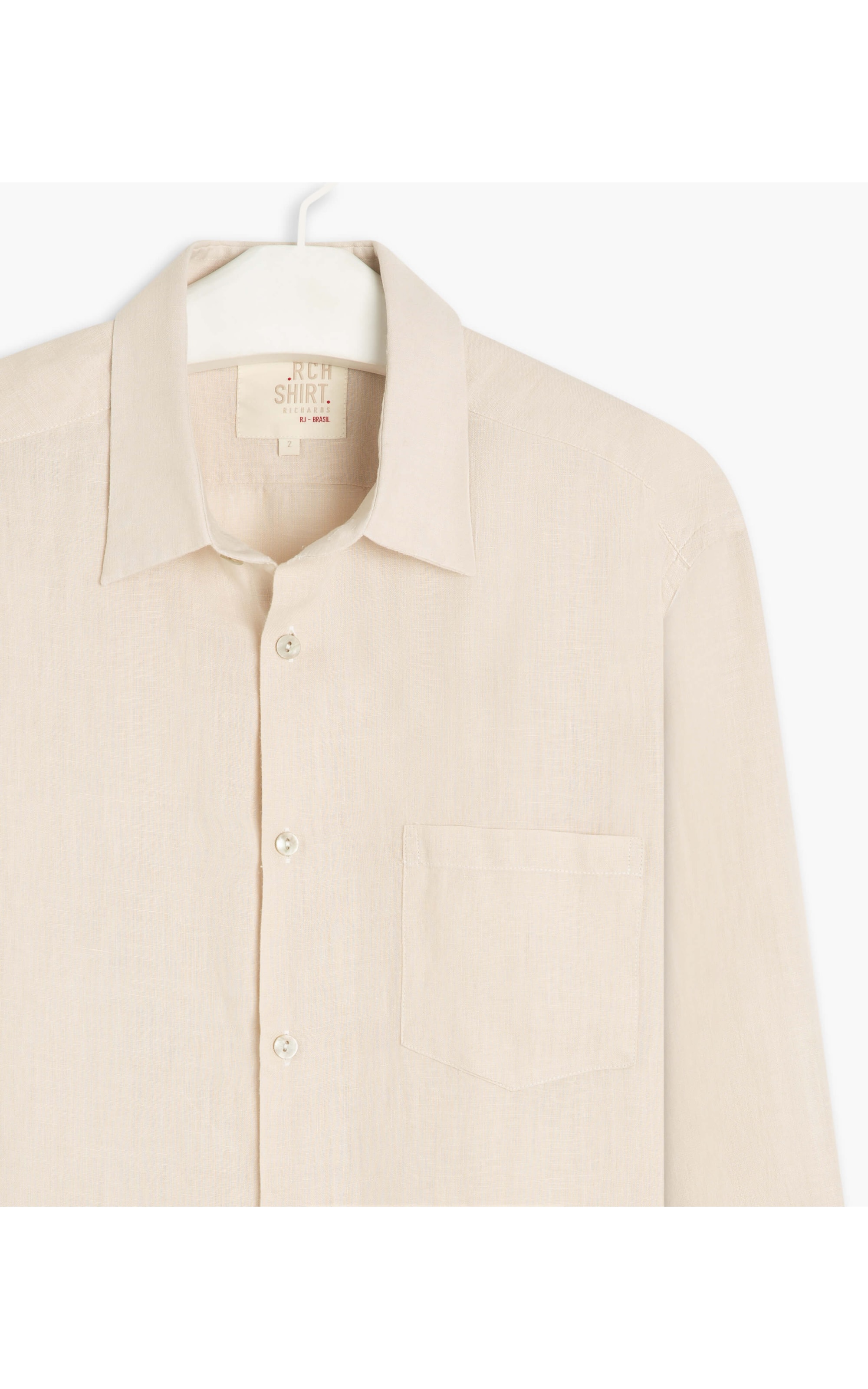 Camisa  Puro Linho  Unicolor Areia