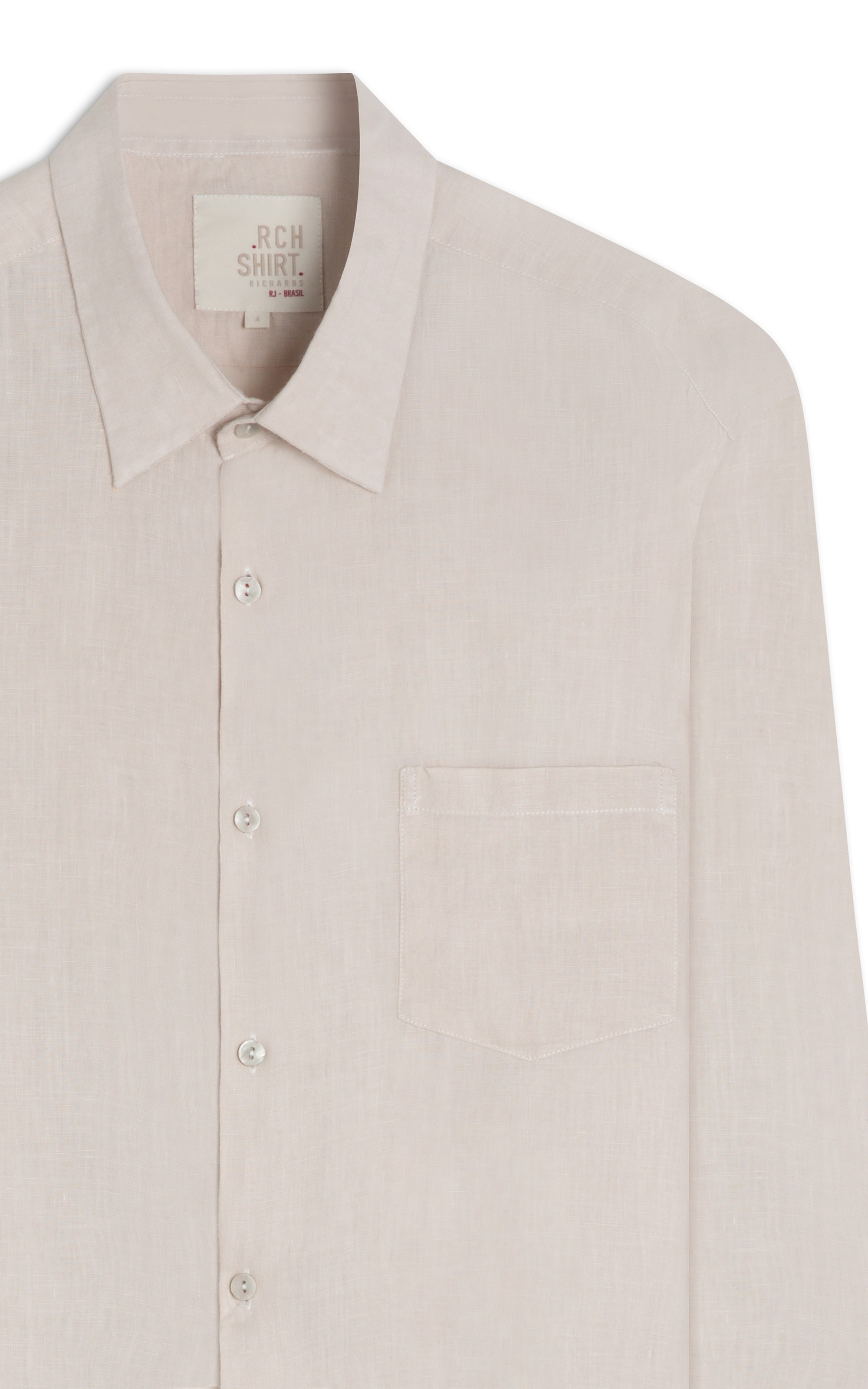 Camisa  Puro Linho  Unicolor Areia
